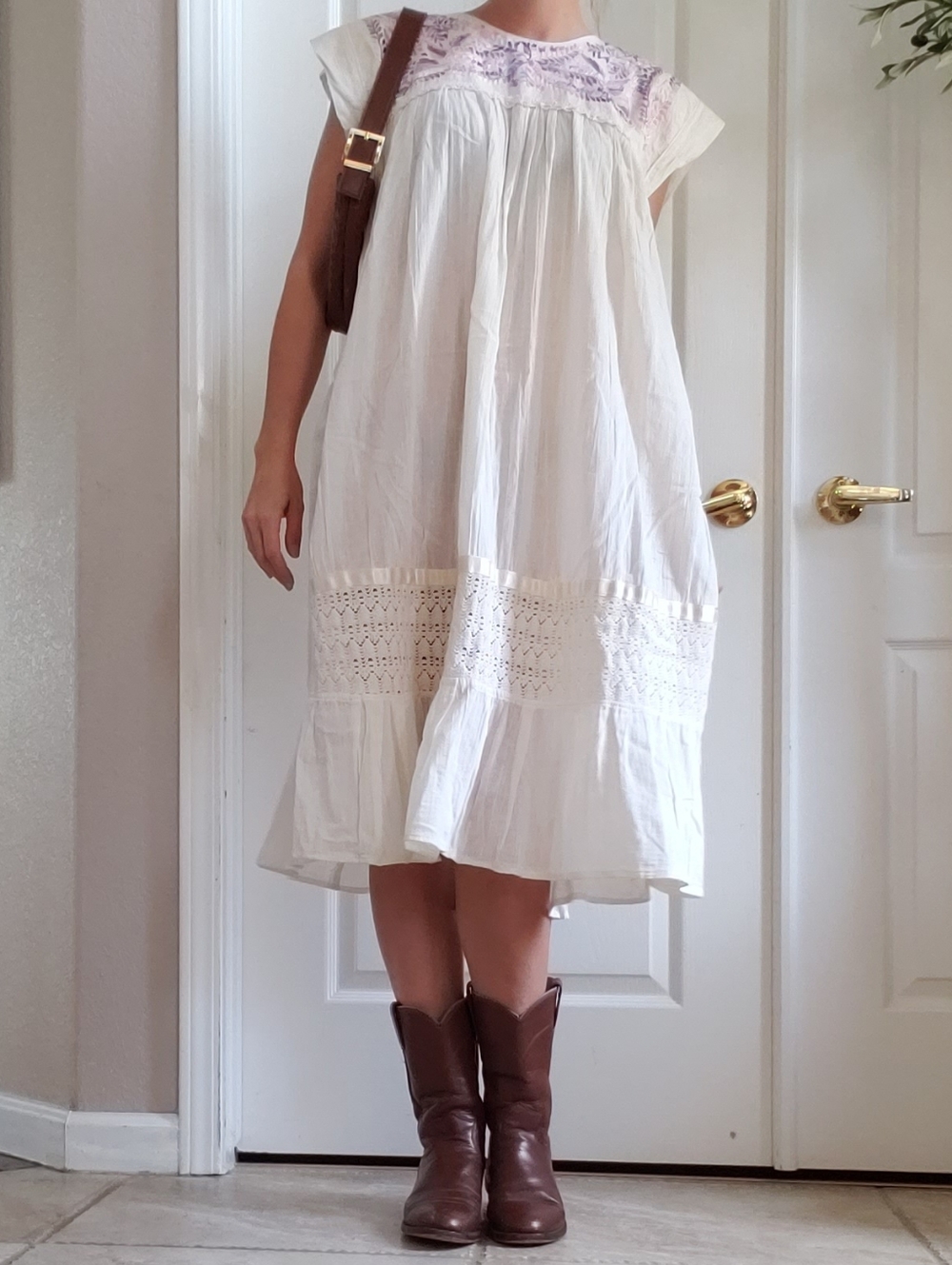 Boho Embroidered Detail Mumu Dress